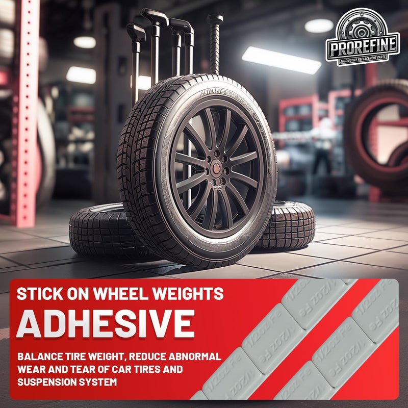 ProRefine Store Upgraded 1/2oz 300Pcs Adhesive Wheel Weights Stick On for Steel Rims Corrosion-Resistant Coated Painted Tire Balancing Weight 0.5 oz, 300 Pack - Image 2